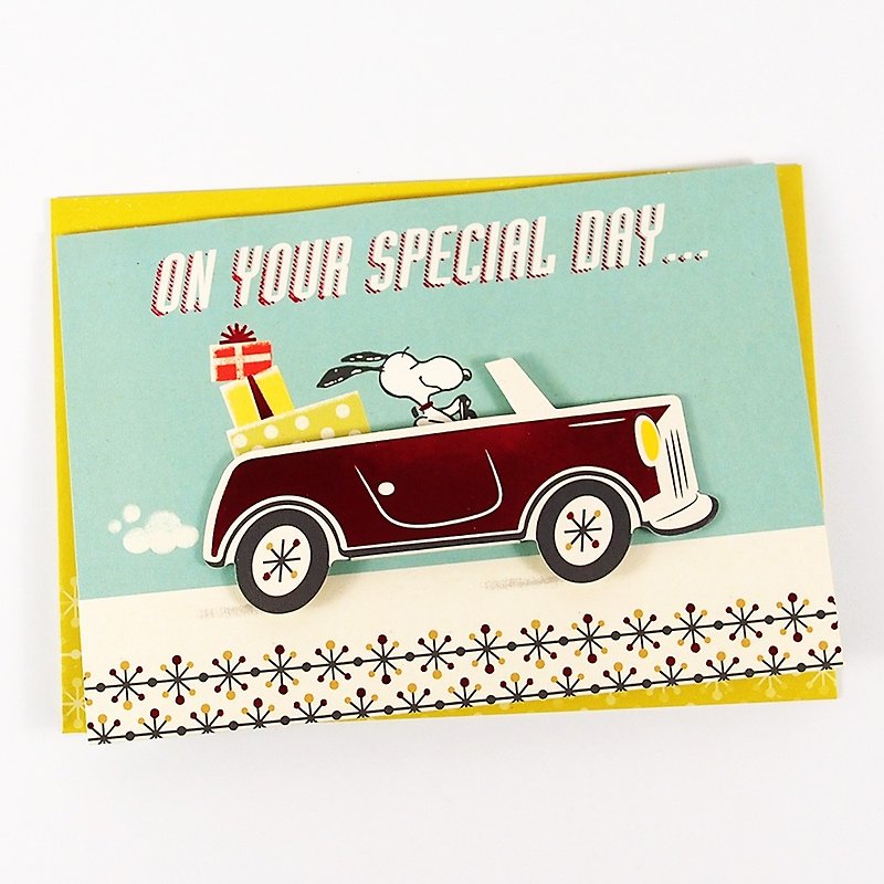 我專程開車給你超大驚喜【Hallmark-Snoopy立體卡片 生日祝福】 - 心意卡/卡片 - 紙 多色