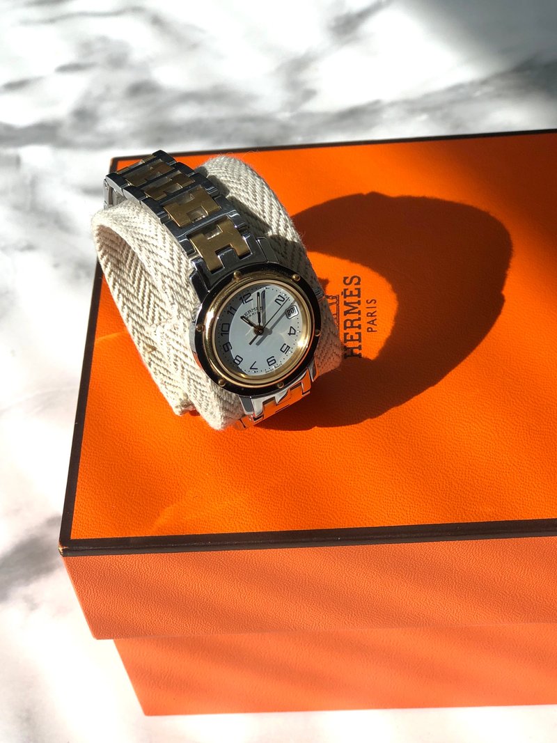【 日本直送　名牌中古包 】HERMES エルメス クリッパー 腕時計 ゴールド×シルバー vintage ヴィンテージ オールド xxsxn5 - 女錶 - 其他材質 銀色