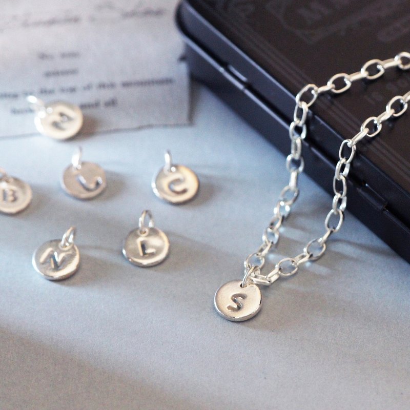 So cute~English letters sterling silver bracelet necklace~two pieces discount - สร้อยข้อมือ - เงินแท้ สีเงิน