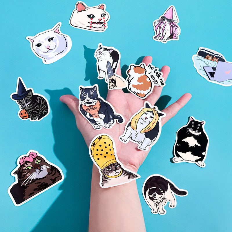 Cat Meme Die Cut Sticker - 貼紙 - 塑膠 