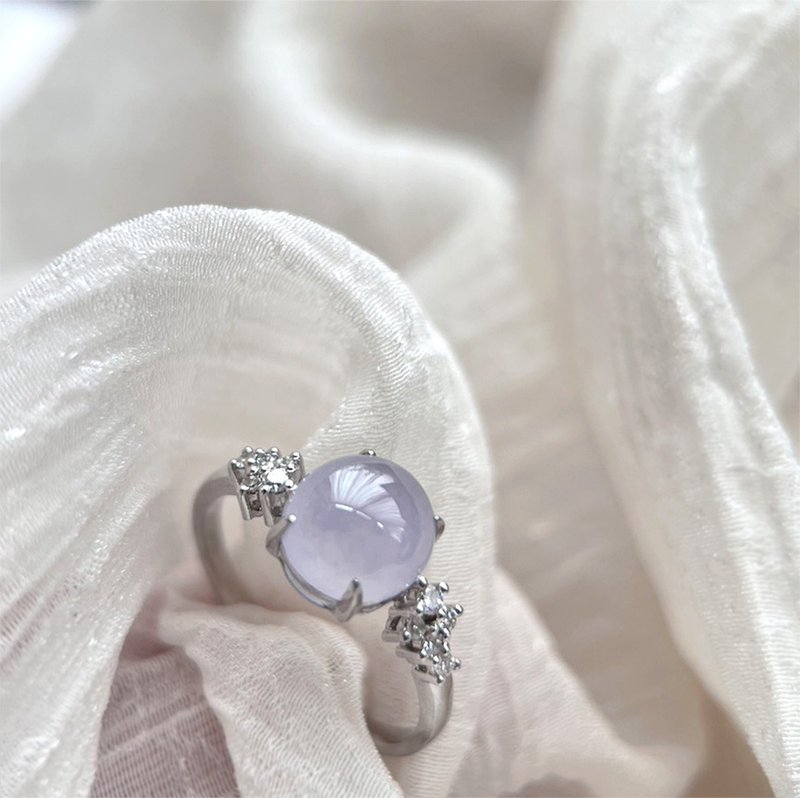 18K【Purple Star Wishful】Precious High Ice Violet Jade Ring/Jadeite/Jewelry - แหวนทั่วไป - หยก สีม่วง