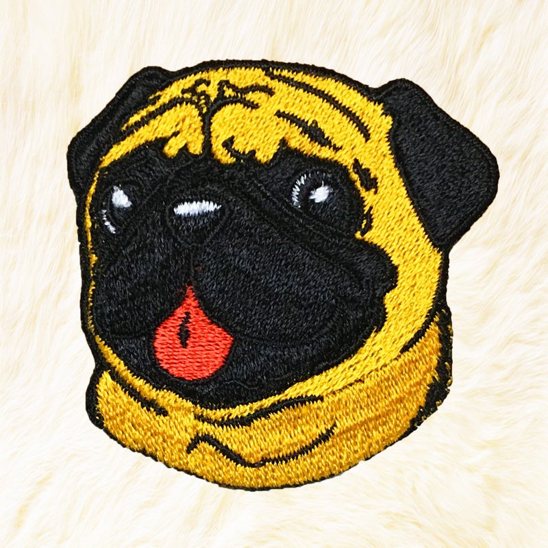 Pug Dog Iron on Patch Buy 3 Get 1 Free - 編織/刺繡/羊毛氈/縫紉 - 繡線 咖啡色