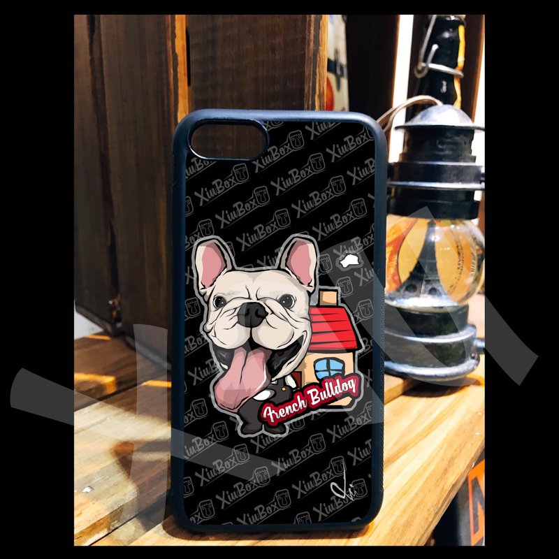 法鬥 豬小弟 狗 手繪 插畫 客製 手機殼 iPhone 14 13 12 11 X 8 - 手機殼/手機套 - 矽膠 