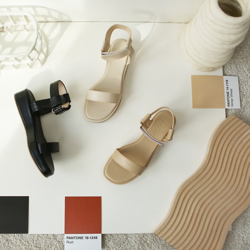Minimalist ankle strap sandal. - Sandals - Other Materials Multicolor