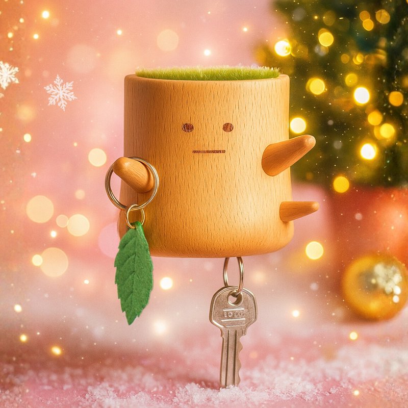 【24H出貨】小樹妖鑰匙掛架 雷射雕刻 喬遷 新家禮物 交換禮物 - 收納箱/收納用品 - 木頭 咖啡色