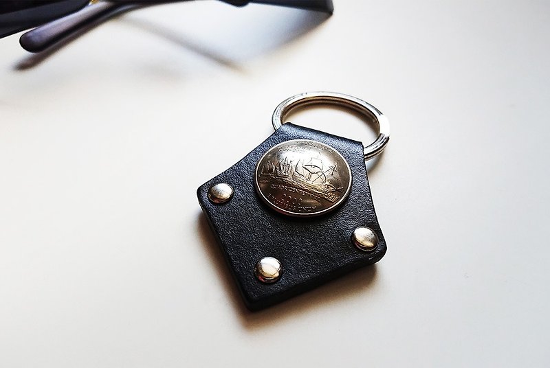 Smooth sailing leather key ring - ที่ห้อยกุญแจ - หนังแท้ 