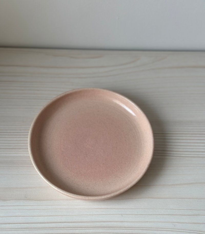 Handmade Ceramic Pale Pink Dessert Plate 1 - จานเล็ก - ดินเผา สึชมพู