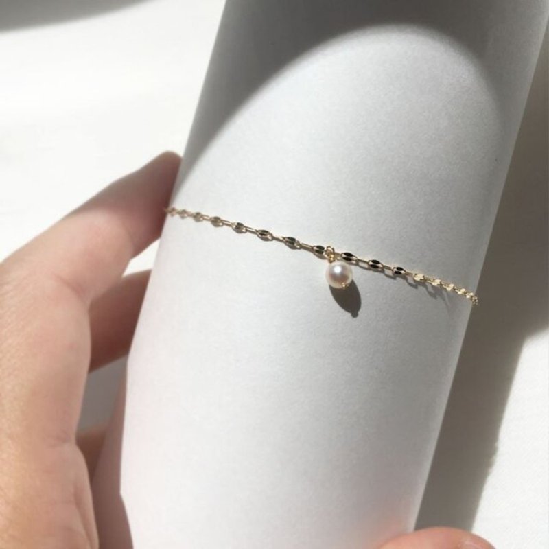 K10YG Akoya Design Chain Bracelet - 手鍊/手環 - 貴金屬 金色