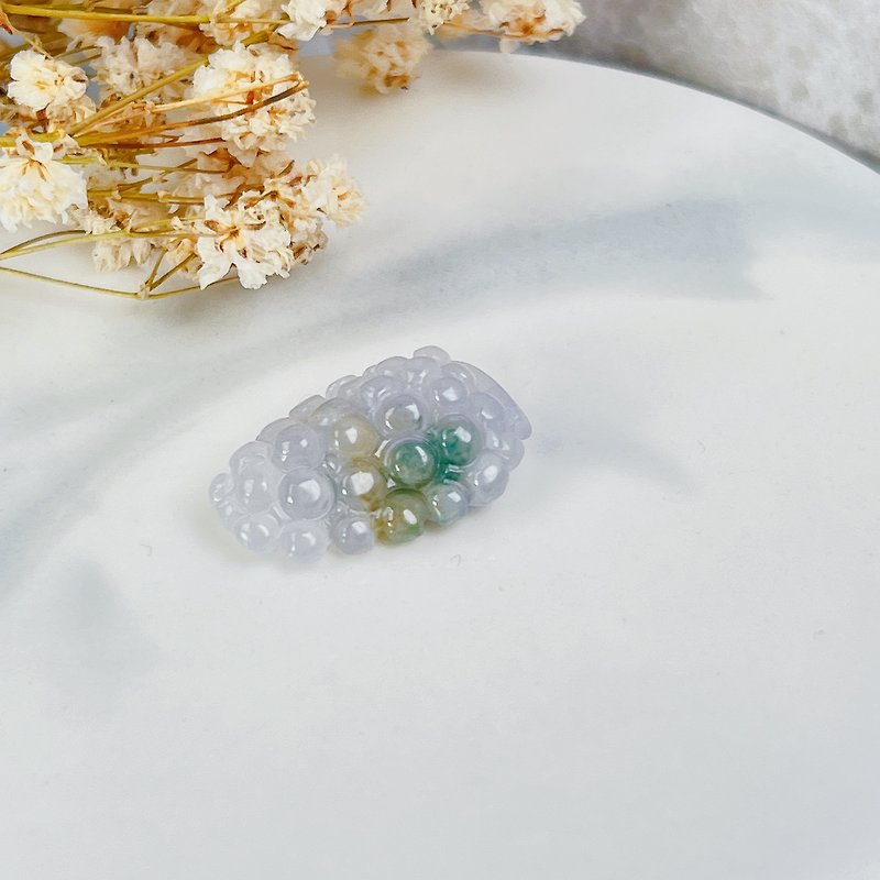 Natural Floating Flower Emerald Grape Charm | Natural Jadeite A |