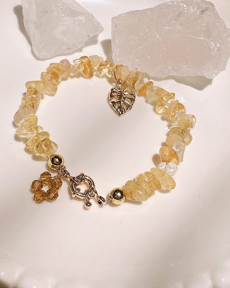 C&W natural caramel citrine make fortune 14ks925 gold-filled bracelet bracelet - Bracelets - Jade Gold