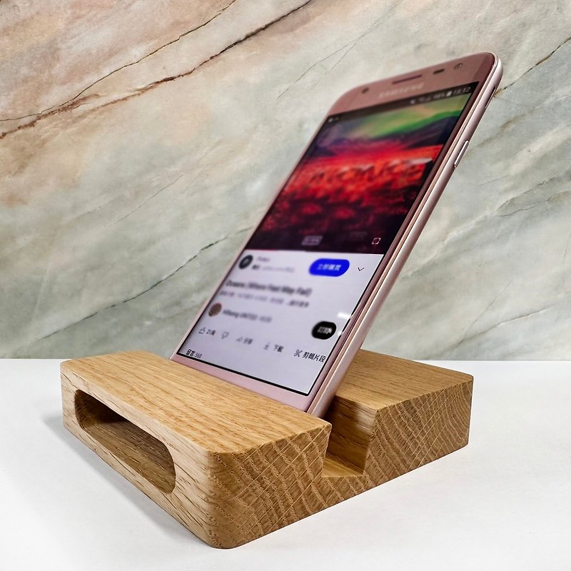 One-piece molding/white oak/mobile phone amplifier stand physical echo stereo speaker - ที่ตั้งมือถือ - ไม้ สีนำ้ตาล