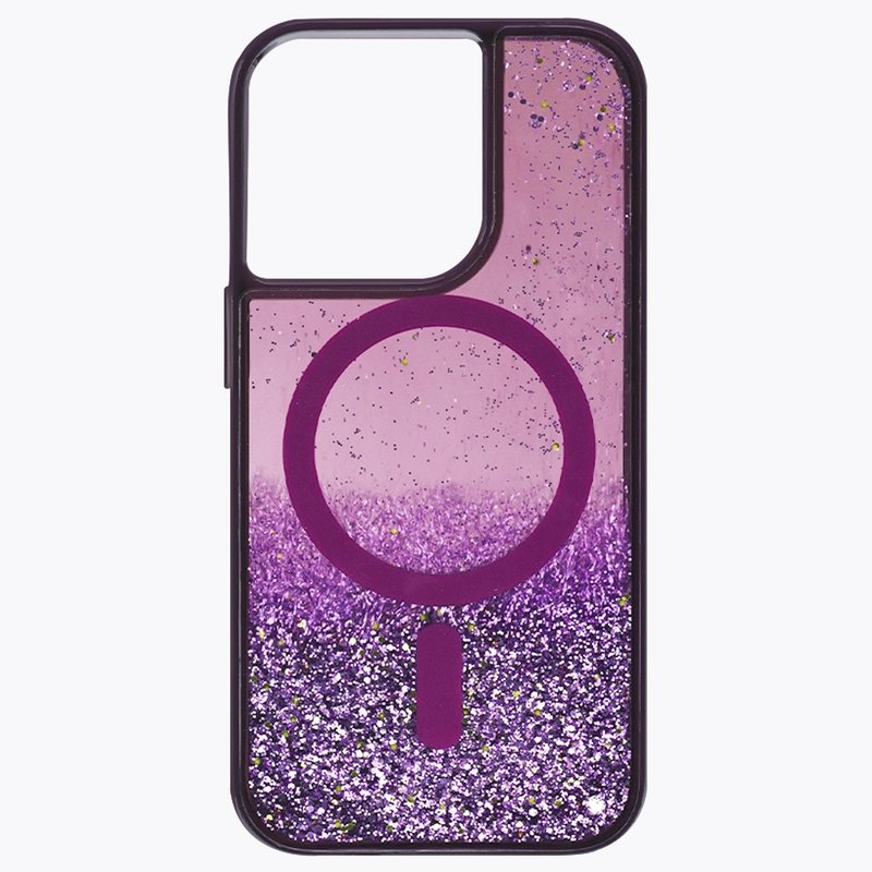 Solid color quicksand-Purple anti-fall case magnetic version iPhone anti-fall case - เคส/ซองมือถือ - วัสดุอีโค สีม่วง