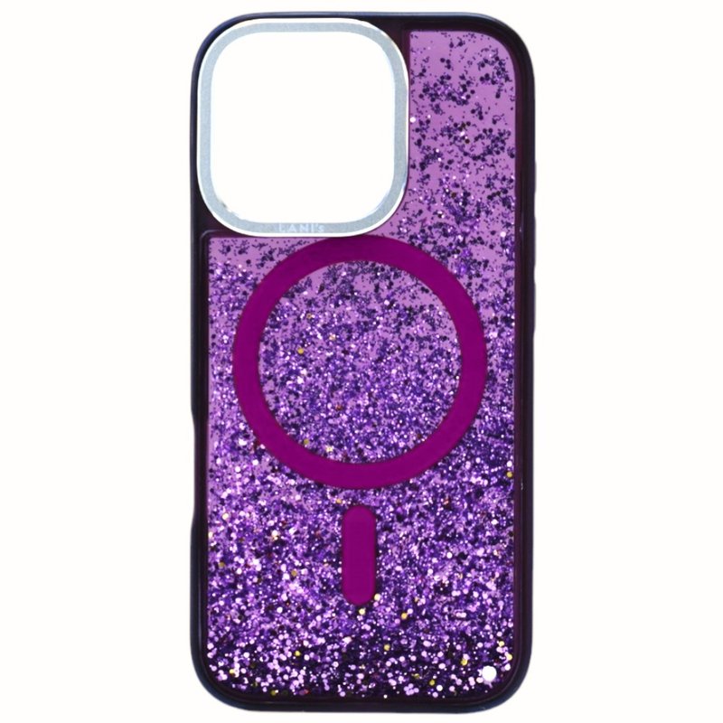 Solid Color Quicksand - Purple Anti-fall Case Magnetic Version iPhone 16 15 14 13 Pro Max - Phone Cases - Eco-Friendly Materials Purple