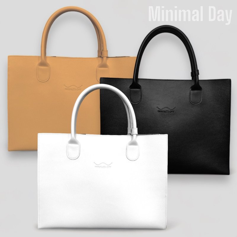 WARALEE's DAY | New Classic Tote - Minimal Style for A4 Documents, School, Work - Handbags & Totes - Faux Leather Multicolor