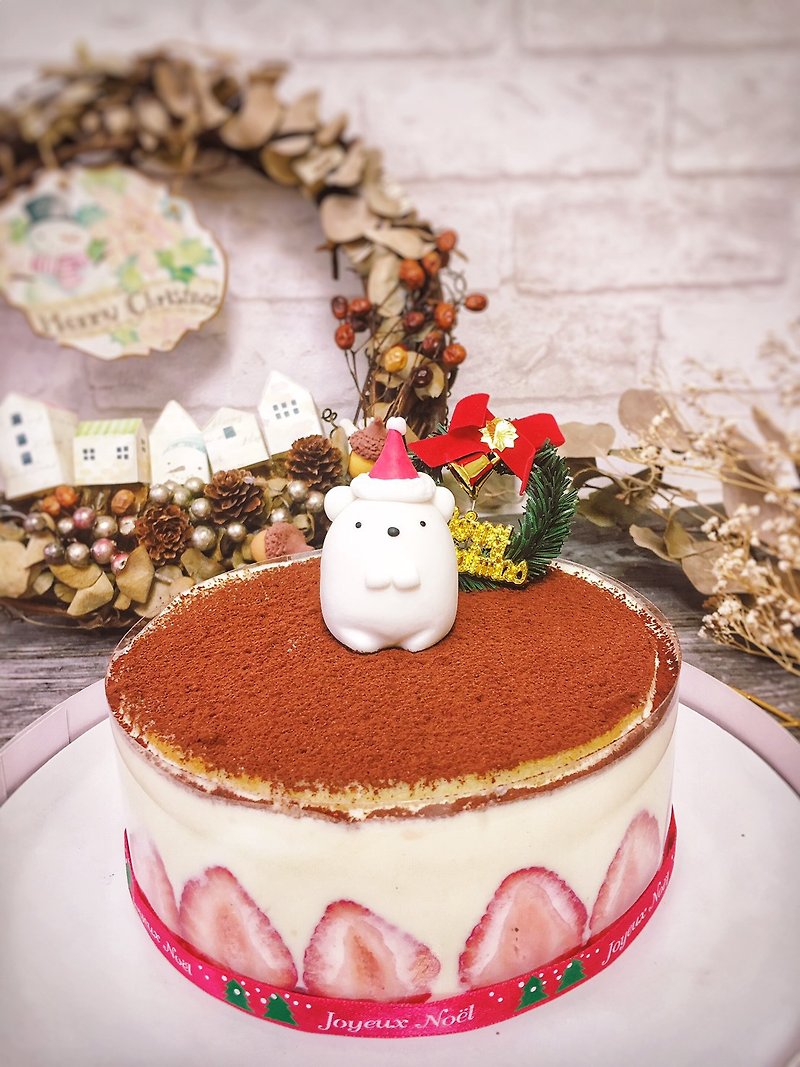 Christmas Polar Bear Strawberry Tiramisu - เค้กและของหวาน - วัสดุอื่นๆ 