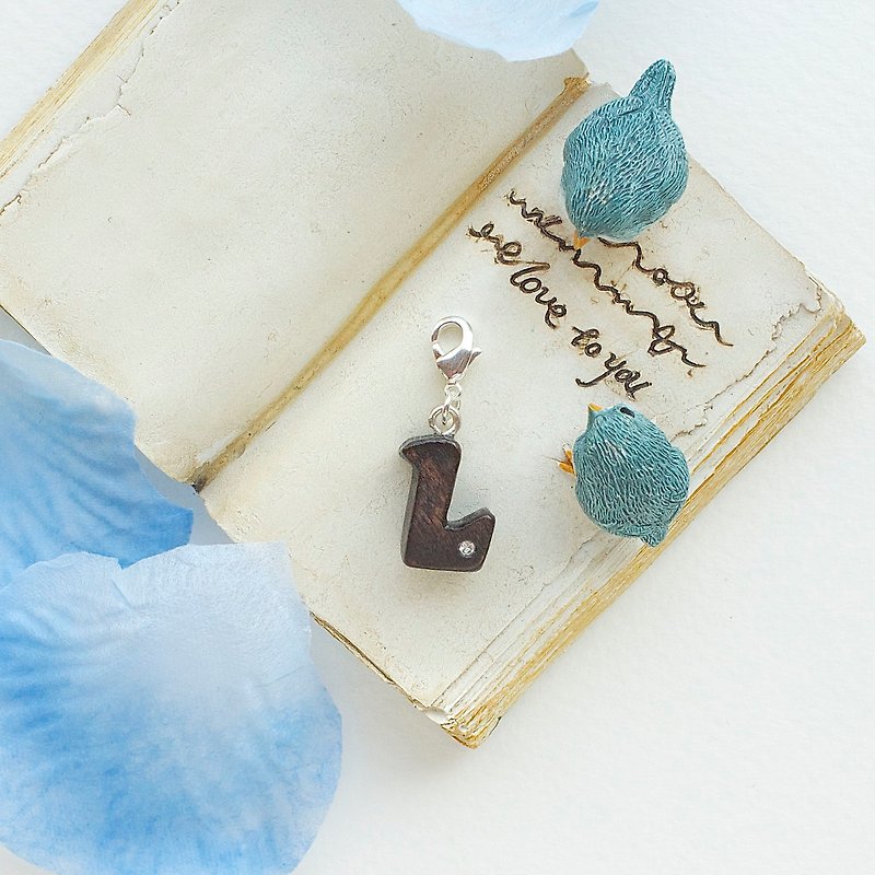 Letter wooden charm - L - Charms - Wood Brown