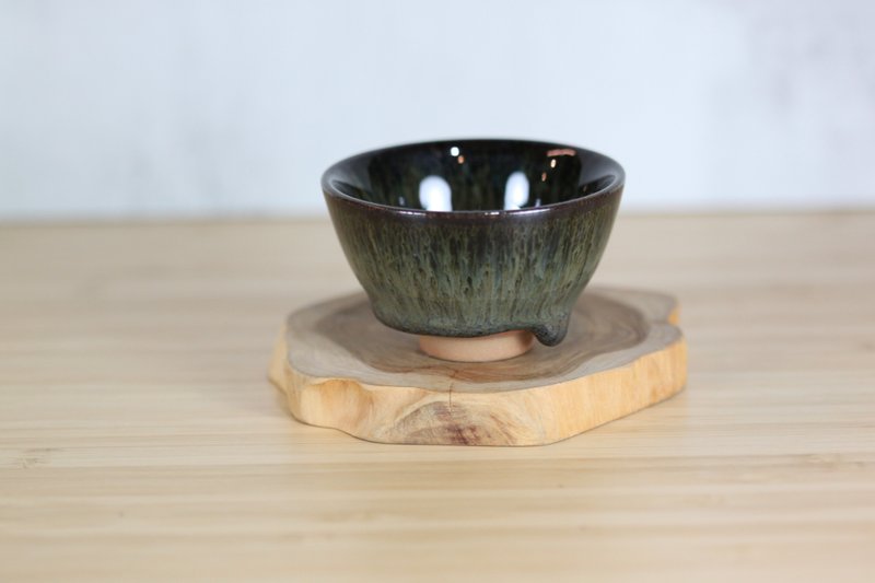 【送禮好物】50ml 天目釉淚 中式小茶杯 鶯歌名家葉敏祥作品 - 茶壺/茶杯/茶具 - 瓷 