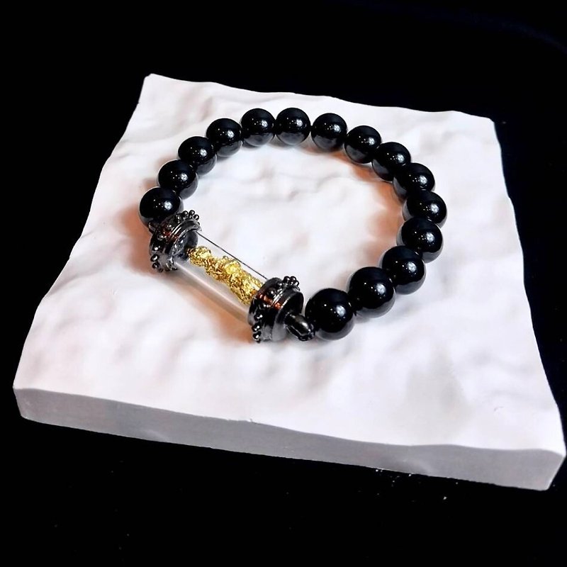 Amulet with a bracelet Black Onyx, Blessing amulet bracelet. - สร้อยข้อมือ - หิน 