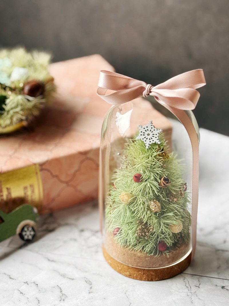 玻璃盅裡的聖誕樹/交換禮物/聖誕佈置 - 乾燥花/永生花 - 植物．花 多色
