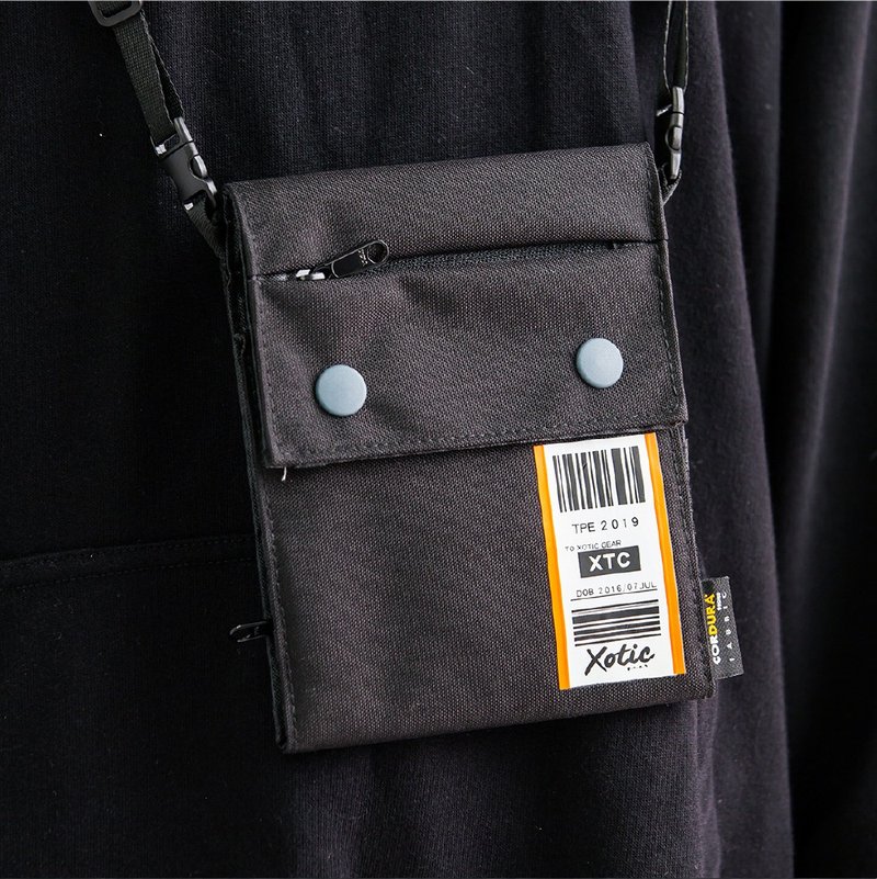 Cordura行李標籤小包 - 側背包/斜背包 - 尼龍 黑色