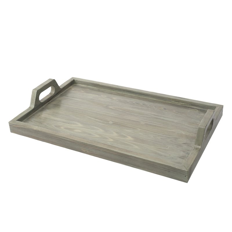 Wood Rustic Serving Tray with Handles for Living, Dining Room, Kitchen, Cabinet - ถาดเสิร์ฟ - ไม้ หลากหลายสี
