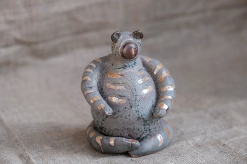 一点物！鴨頭みどりさん作品 陶器人形 4点セット お香立て