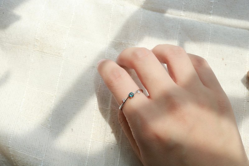 - Maya - Stone Silver Ring - แหวนทั่วไป - เงินแท้ สีน้ำเงิน