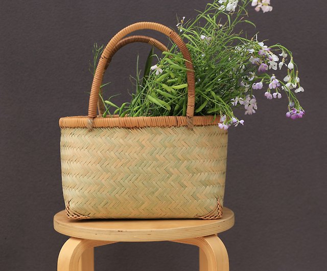 Tokyo French Basket Backpack  Fair Trade Woven Bag — Hoppe Shoppe