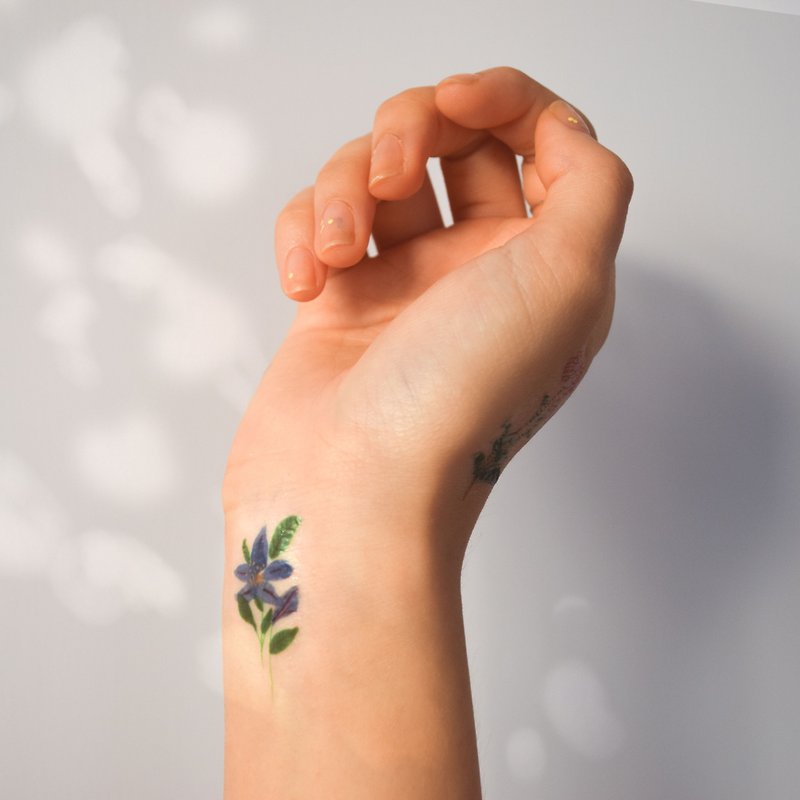 玫瑰花 植物刺青 紋身貼紙 - 紋身貼紙/刺青貼紙 - 紙 紅色