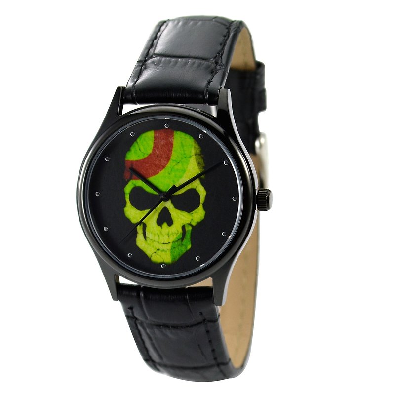 骷髏頭 (彩虹) 手錶 全球免運 - 男錶/中性錶 - 不鏽鋼 黑色