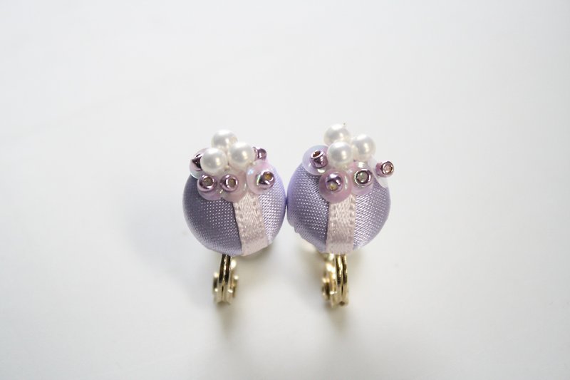Pearl earrings - ต่างหู - เครื่องเพชรพลอย สีม่วง