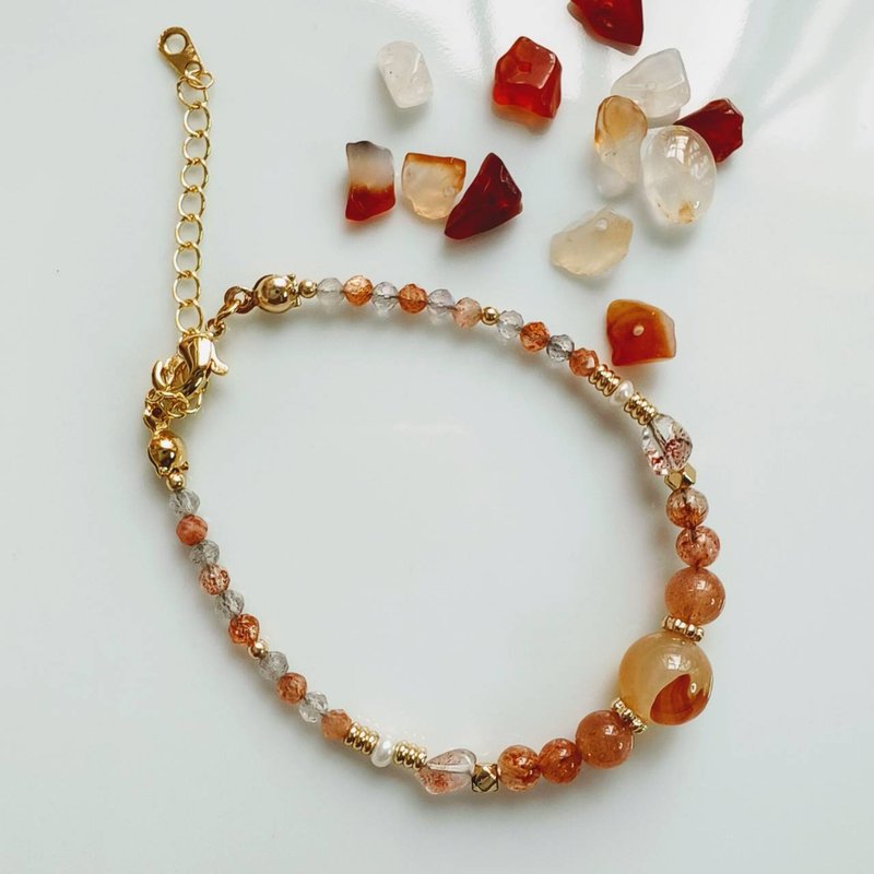 C.Lady晶女子// 陽光桜夢クリスタルブレスレット - 自信、創造性、そして豊かさを育む - ブレスレット - クリスタル オレンジ