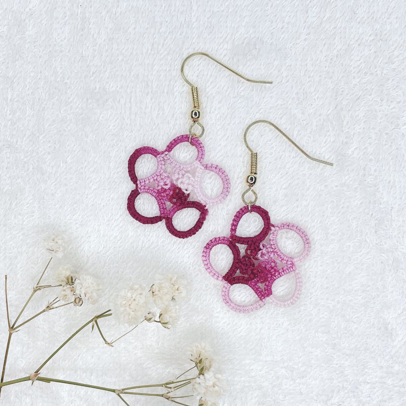 Handmade Tatting Earrings - Earrings & Clip-ons - Cotton & Hemp Multicolor