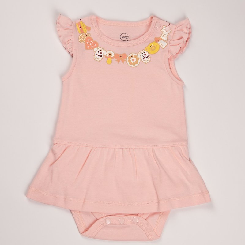 Collect saliva and dry short-sleeved fart clothes-temperament powder - Onesies - Cotton & Hemp Pink