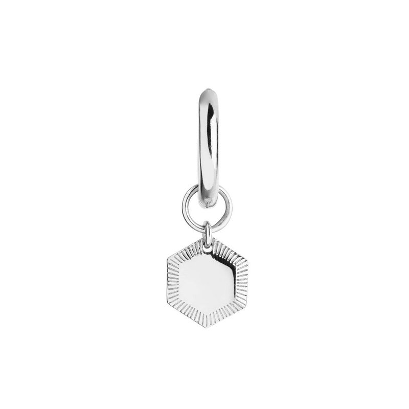 Ravello small hexagon pendant earrings - ต่างหู - เงินแท้ สีทอง