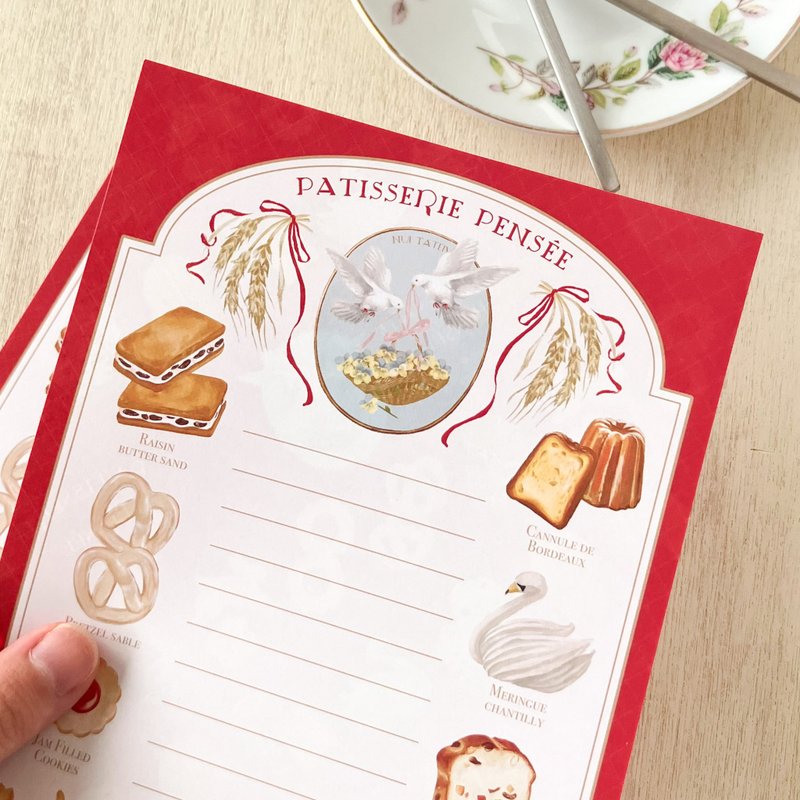 Patisserie Pensee letter set red - Envelopes & Letter Paper - Paper Red