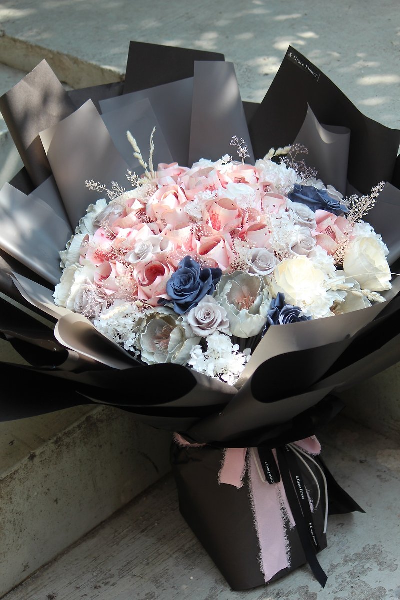 Love's ability bouquet (one hundred percent love) - ช่อดอกไม้แห้ง - กระดาษ 