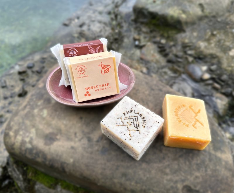 【交換禮物】清涼時光 手工皂 無精油/純天然手工冷製/沐浴/洗顏 - 肥皂/手工皂 - 其他材質 