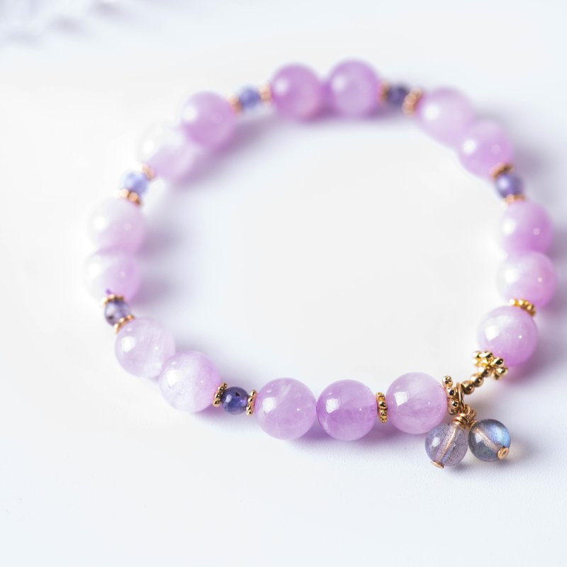 Kunzite, Iolite, 14K Gold Filled Findings Bracelet - Bracelets - Semi-Precious Stones Purple