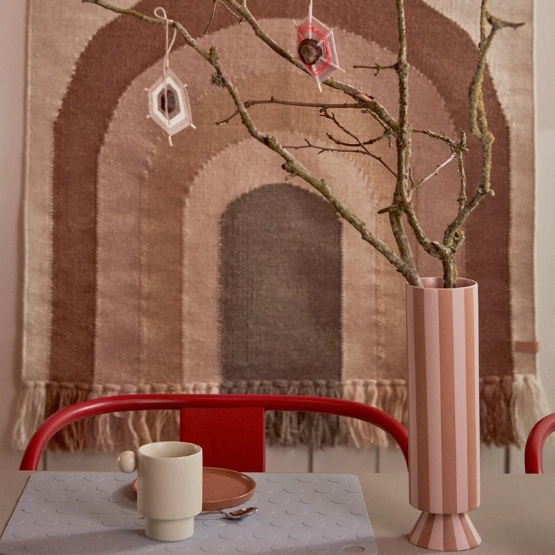 OYOY Rectangular Silicone Placemat/ Gray Circle (2 in Group) - ผ้ารองโต๊ะ/ของตกแต่ง - ซิลิคอน 