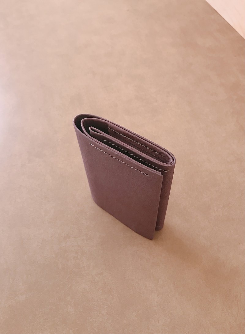 - Washed Zip Coin Short Clip/Morandi Purple-*Vegan Paper Leather-New - Wallets - Paper 