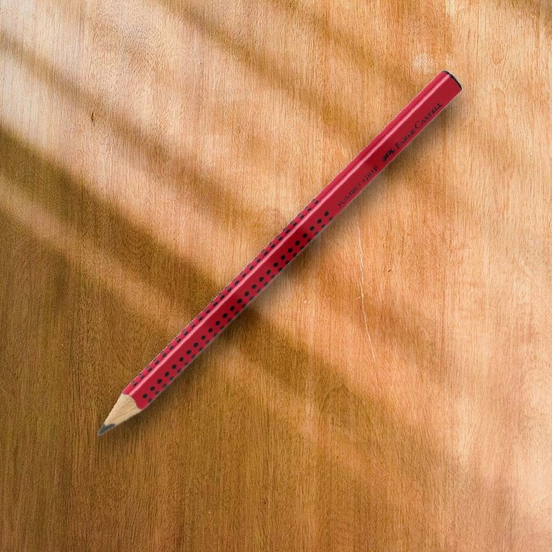 Faber-Castell JUMBO large triangular thick core pencil for school-age children 010mm red box - ดินสอ - ไม้ สีแดง