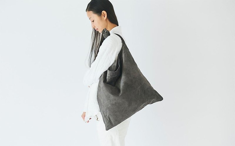 Leather Thai Shoulder Gray - กระเป๋าแมสเซนเจอร์ - หนังแท้ สีเทา