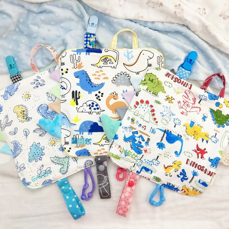 Free name embroidery. They're all dinosaurs - 10 models to choose from. Dorsal fin and tail shaped rounded corner paper comfort towel - ของขวัญวันครบรอบ - ผ้าฝ้าย/ผ้าลินิน สีน้ำเงิน