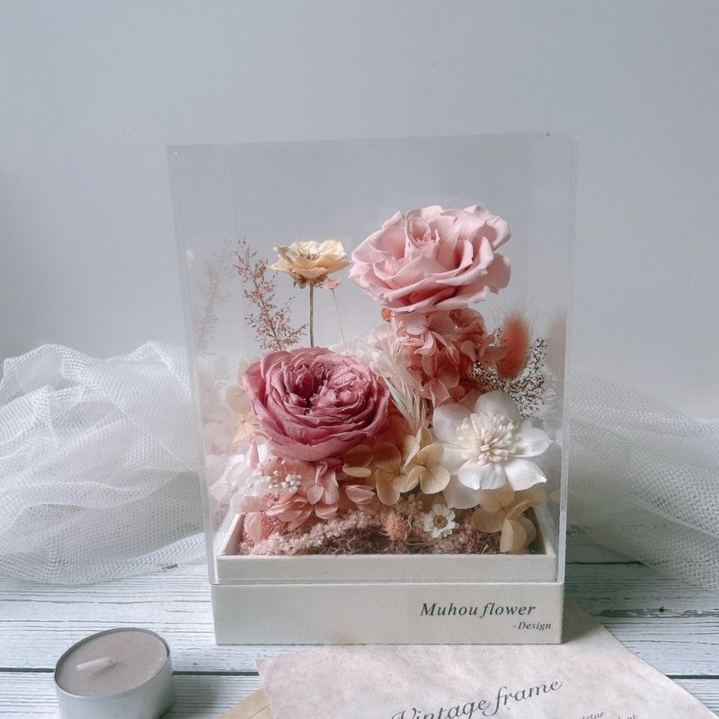 Preserved flower Acrylic flower box can be customized in color - ช่อดอกไม้แห้ง - พืช/ดอกไม้ 