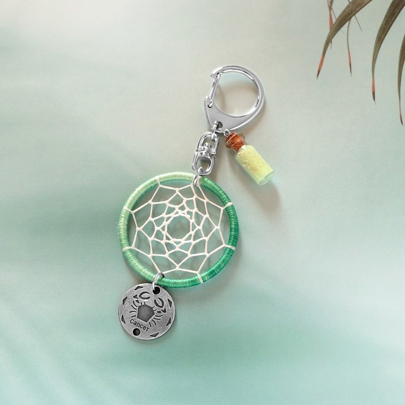 [Limited Edition] Zodiac Sign | Cancer Lover Gift Handmade Dream Catcher Pendant Keychain - Keychains - Other Materials Green