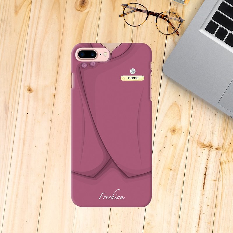 Personalised China Airlines Air Hostess / Fight Attendant iPhone Samsung Case  - Phone Cases - Plastic Pink