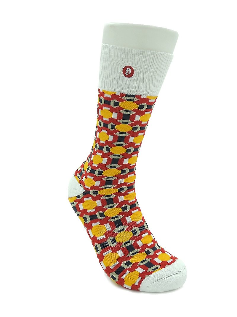Hong Kong Design | FDay Knit Socks -Connected Red - Socks - Cotton & Hemp Multicolor