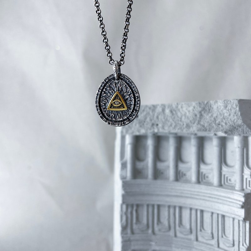 ::Eye of Wisdom::‧925 Sterling Silver Necklace Designer Style - สร้อยคอ - เงินแท้ สีเทา