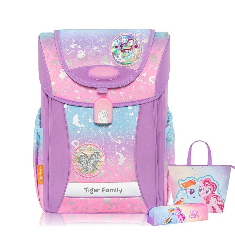 カレッジスタイル安全ライト超軽量脊椎保護ランドセルPro 2S - ピンクパープルパラダイス | 小学校中学年向け - リュック・バックパック - 防水素材 パープル